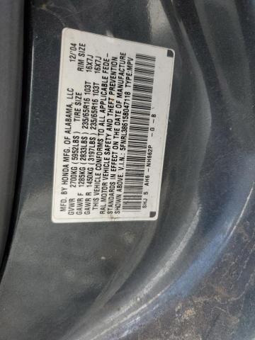 5FNRL38615B047118 - 2005 HONDA ODYSSEY EXL GRAY photo 13