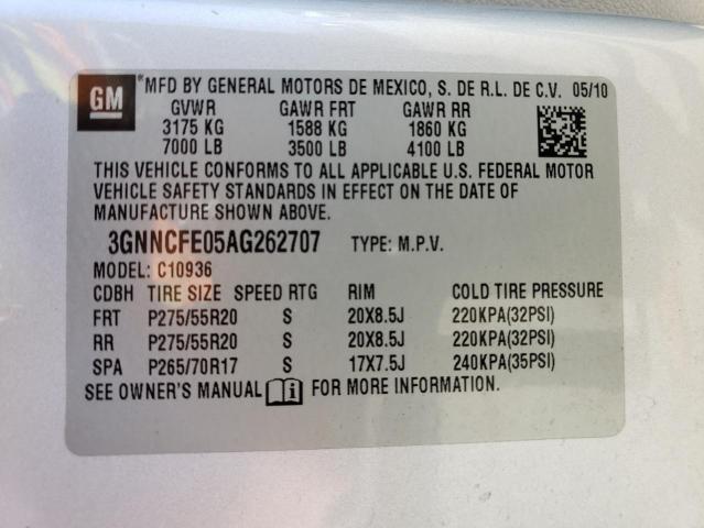 3GNNCFE05AG262707 - 2010 CHEVROLET AVALANCHE LT SILVER photo 12