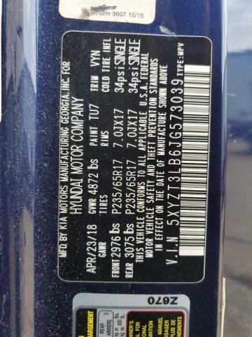 5XYZT3LB6JG573039 - 2018 HYUNDAI SANTA FE S BLUE photo 14