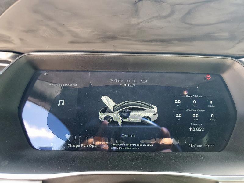 5YJSA1E25HF193295 - 2017 TESLA MODEL S SILVER photo 9