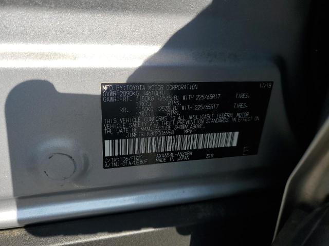 JTMF1RFV2KD006960 - 2019 TOYOTA RAV4 LE 银色 照片 13