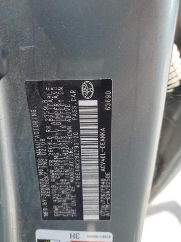 4T1BE46K28U793120 - 2008 TOYOTA CAMRY CE ტურკოუსი ფოტო 12