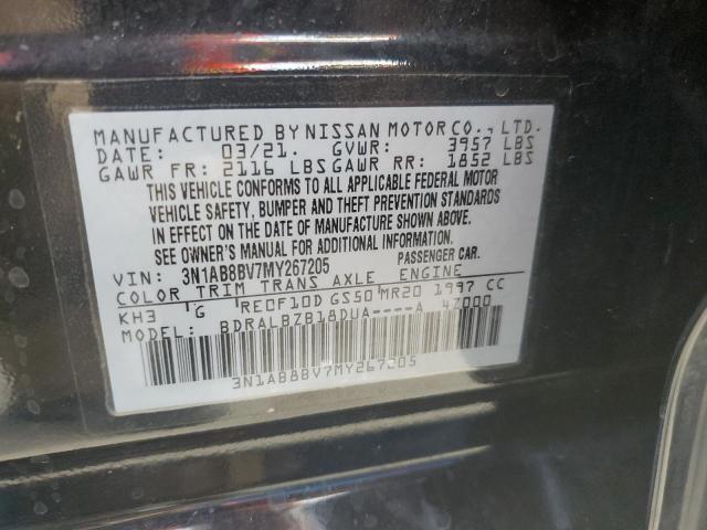 3N1AB8BV7MY267205 - 2021 NISSAN SENTRA S BLACK photo 13