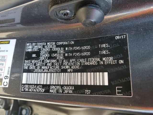 JTEBU5JR6J5502101 - 2018 TOYOTA 4RUNNER SR5/SR5 PREMIUM GRAY photo 13