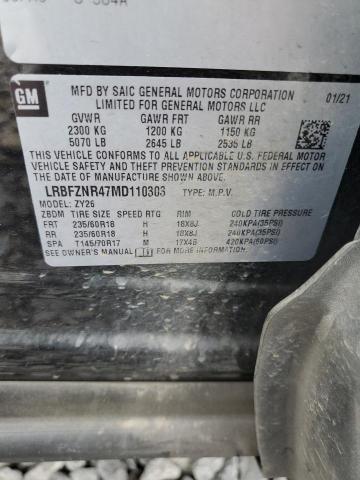 LRBFZNR47MD110303 - 2021 BUICK ENVISION ESSENCE შავი ფოტო 13