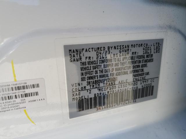 3N1AB8DV9PY268051 - 2023 NISSAN SENTRA SR WHITE photo 12