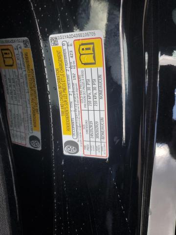 1G1YA2D43S5105705 - 2025 CHEVROLET CORVETTE STINGRAY 1LT BLACK photo 12