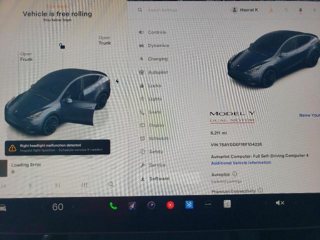 7SAYGDEF1RF104226 - 2024 TESLA MODEL Y GRAY photo 9