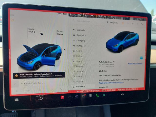 7SAYGDEE3PF854098 - 2023 TESLA MODEL Y 蓝色 照片 9