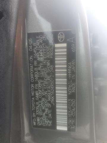 JTKKT624X50121248 - 2005 TOYOTA SCION XA GRAY photo 12