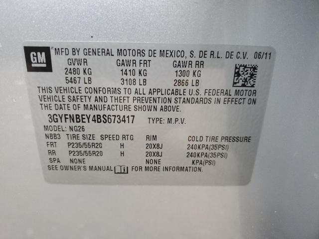 3GYFNBEY4BS673417 - 2011 CADILLAC SRX PERFORMANCE COLLECTION Srebrny zdjęcie 14