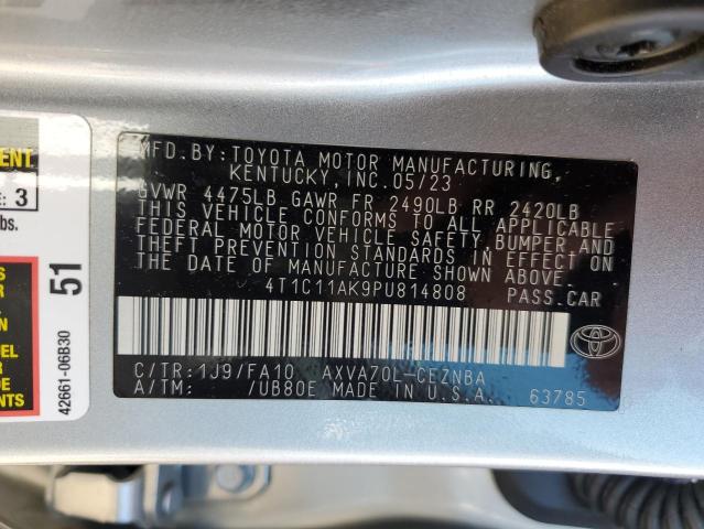 4T1C11AK9PU814808 - 2023 TOYOTA CAMRY LE SILVER photo 12