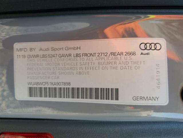 WUABWCF51KA907898 - 2019 AUDI RS5 GRAY photo 12