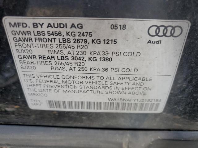 WA1BNAFY1J2192154 - 2018 AUDI Q5 PREMIUM PLUS BLACK photo 13