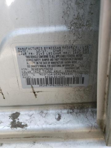 3N1AB7AP8JY242743 - 2018 NISSAN SENTRA S 银色 照片 12