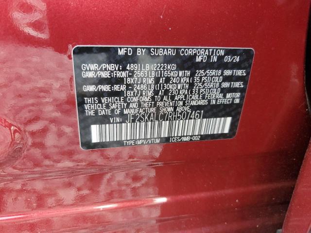 JF2SKALC7RH507461 - 2024 SUBARU FORESTER LIMITED RED photo 14