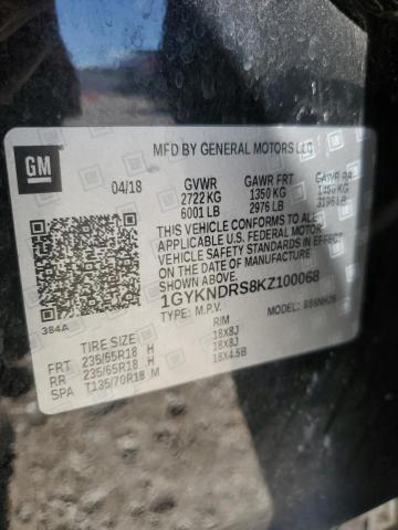 1GYKNDRS8KZ100068 - 2019 CADILLAC XT5 LUXURY შავი ფოტო 13