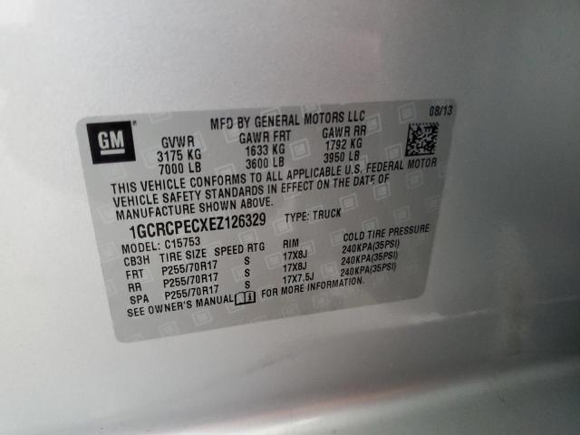 1GCRCPECXEZ126329 - 2014 CHEVROLET SILVERADO C1500 SILVER photo 12