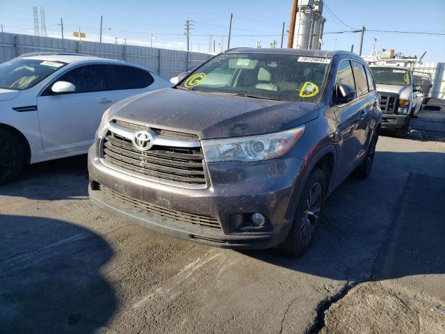 5TDKKRFH6GS133339 - 2016 TOYOTA HIGHLANDER XLE GRAY photo 1