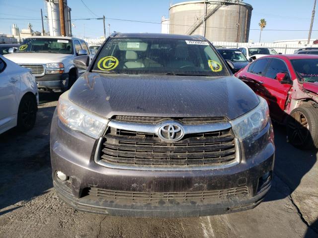 5TDKKRFH6GS133339 - 2016 TOYOTA HIGHLANDER XLE GRAY photo 5