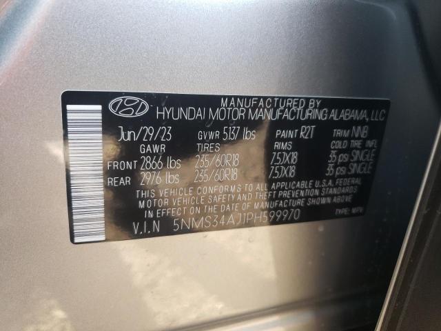 5NMS34AJ1PH599970 - 2023 HYUNDAI SANTA FE SEL PREMIUM SILVER photo 13