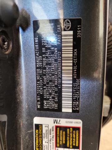 4T1BF3EK9AU039212 - 2010 TOYOTA CAMRY BASE GRAY photo 12