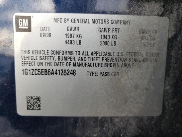 1G1ZC5EB6A4135248 - 2010 CHEVROLET MALIBU 1LT 蓝色 照片 12