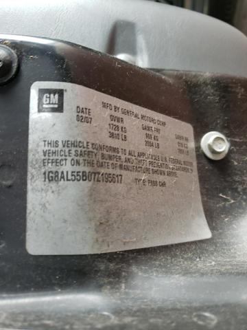 1G8AL55B07Z195617 - 2007 SATURN ION LEVEL 3 BLACK photo 12