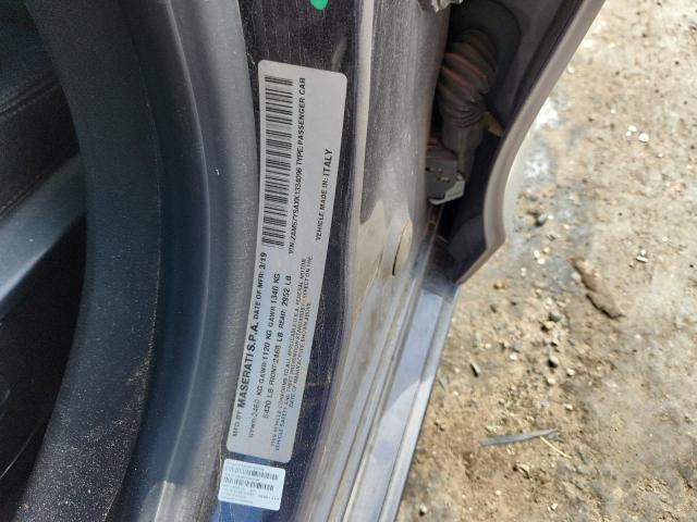 ZAM57YSAXK1334096 - 2019 MASERATI GHIBLI S Сірий фото 12