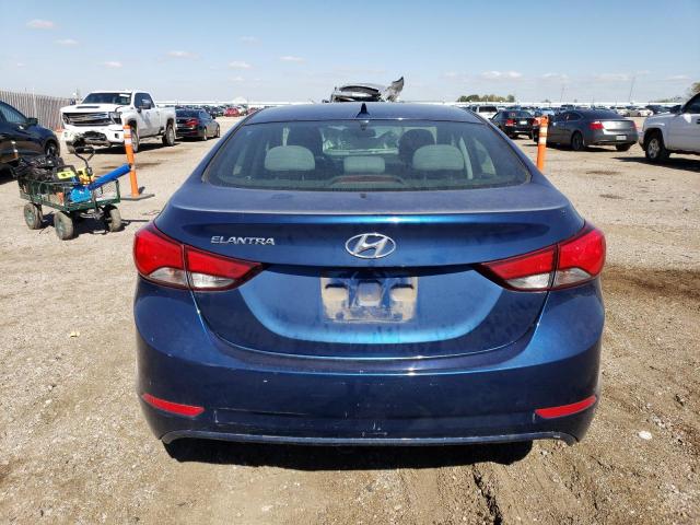 5NPDH4AE2FH601482 - 2015 HYUNDAI ELANTRA SE BLUE photo 6