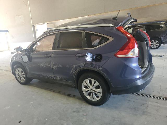5J6RM4H75DL004693 - 2013 HONDA CR-V EXL BLUE photo 2