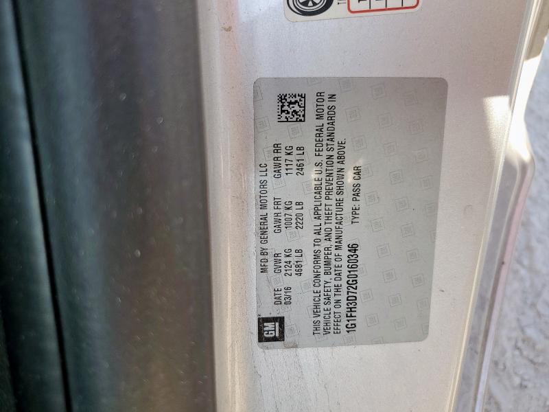 1G1FH3D72G0160346 - 2016 CHEVROLET CAMARO SS ვერცხლისფერი ფოტო 12