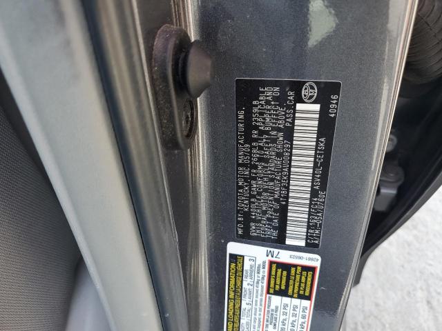4T1BF3EK9AU008297 - 2010 TOYOTA CAMRY BASE GRAY photo 12