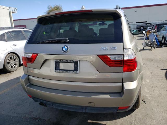 WBXPC93439WJ25628 - 2009 BMW X3 XDRIVE30I GRAY photo 6