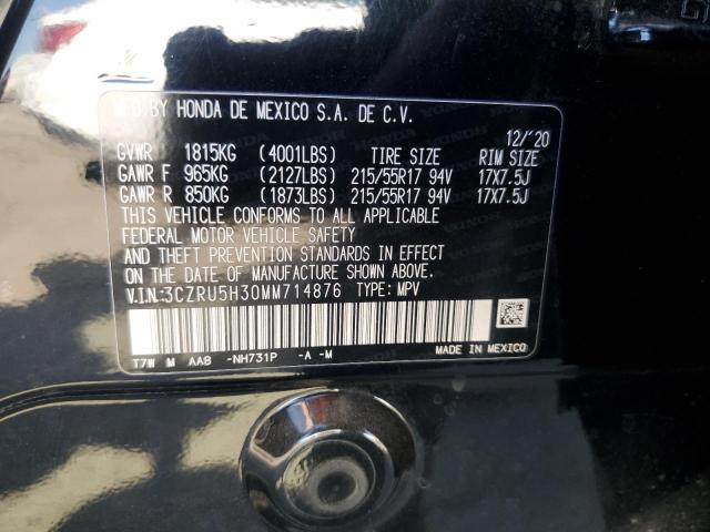 3CZRU5H30MM714876 - 2021 HONDA HR-V LX BLACK photo 14