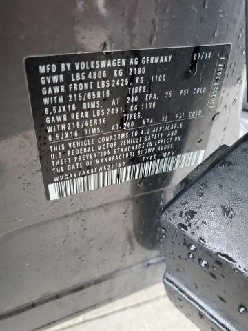 WVGAV7AX8FW522189 - 2015 VOLKSWAGEN TIGUAN S GRAY photo 13