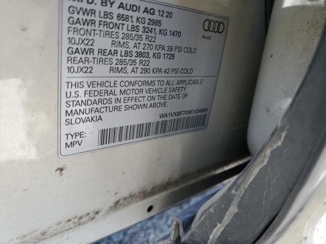 WA1VXBF70MD024955 - 2021 AUDI Q7 PRESTIGE CREAM photo 13