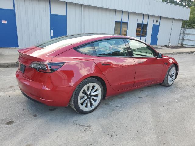 5YJ3E1EA6NF371873 - 2022 TESLA MODEL 3 წითელი ფოტო 3