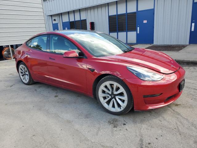 5YJ3E1EA6NF371873 - 2022 TESLA MODEL 3 წითელი ფოტო 4