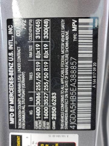 4JGDA5HB5EA388857 - 2014 MERCEDES-BENZ ML 350 4MATIC GRAY photo 13