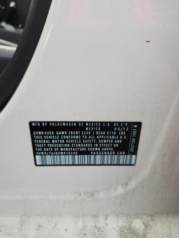 3VW3L7AJ8CM410239 - 2012 VOLKSWAGEN JETTA TDI WHITE photo 13