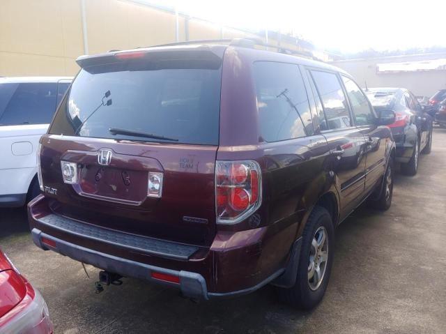 2HKYF18697H532313 - 2007 HONDA PILOT EXL MAROON photo 4