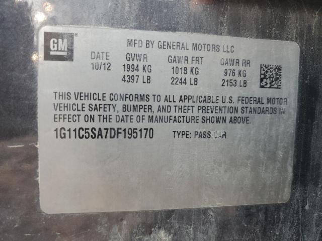 1G11C5SA7DF195170 - 2013 CHEVROLET MALIBU 1LT Boz foto 12