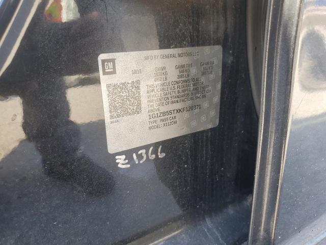 1G1ZB5STXKF120371 - 2019 CHEVROLET MALIBU LS შავი ფოტო 13