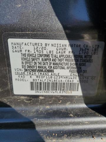 3N1CN8EV6ML839065 - 2021 NISSAN VERSA SV GRAY photo 13