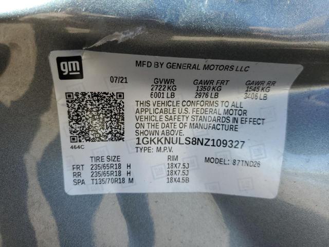 1GKKNULS8NZ109327 - 2022 GMC ACADIA SLT GRAY photo 13