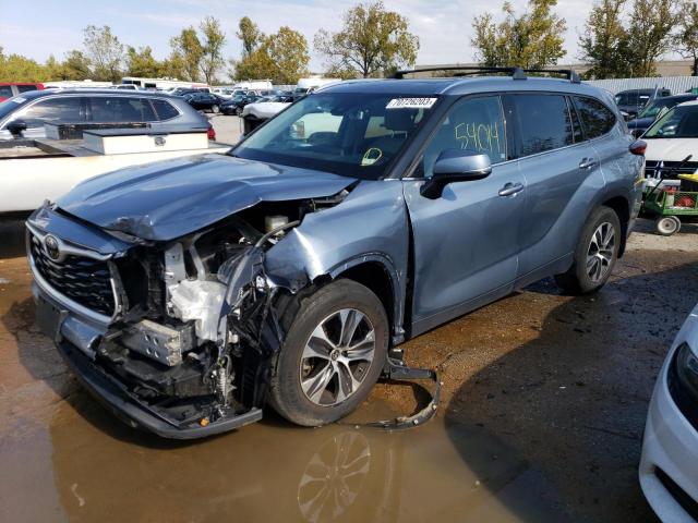 5TDGZRBH0LS025056 - 2020 TOYOTA HIGHLANDER XLE BLUE photo 1