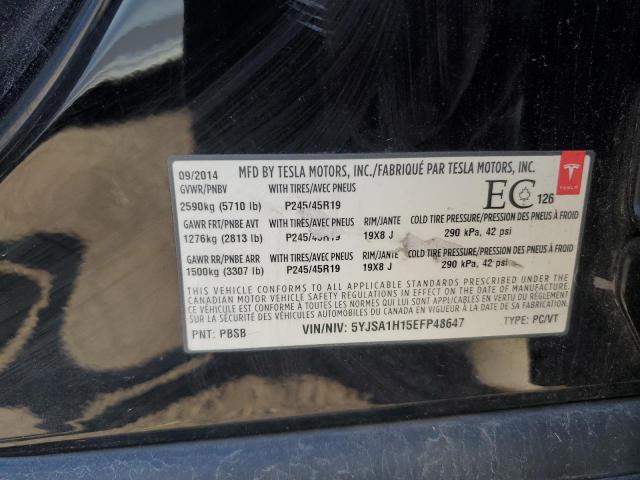 5YJSA1H15EFP48647 - 2014 TESLA MODEL S Qara foto 12
