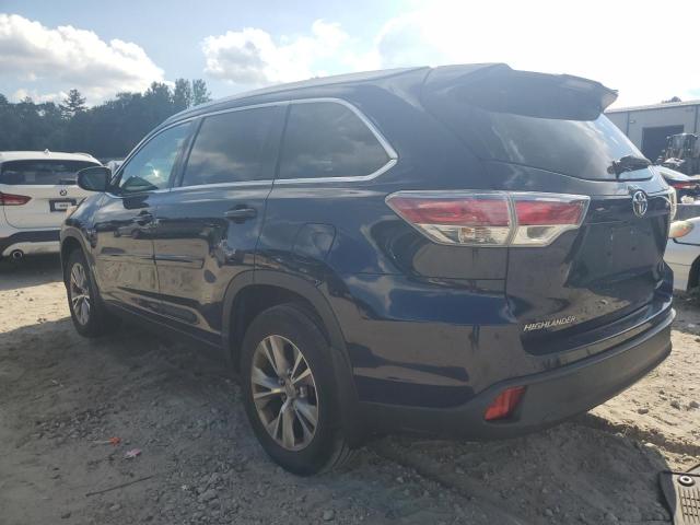 5TDJKRFH6ES057159 - 2014 TOYOTA HIGHLANDER XLE BLUE photo 2