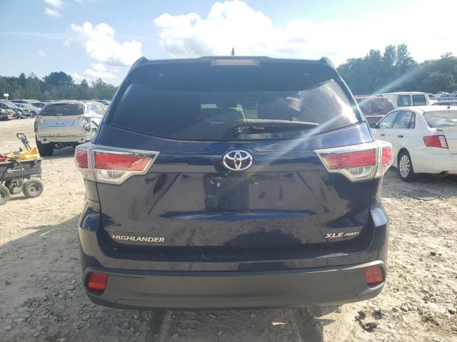 5TDJKRFH6ES057159 - 2014 TOYOTA HIGHLANDER XLE BLUE photo 6